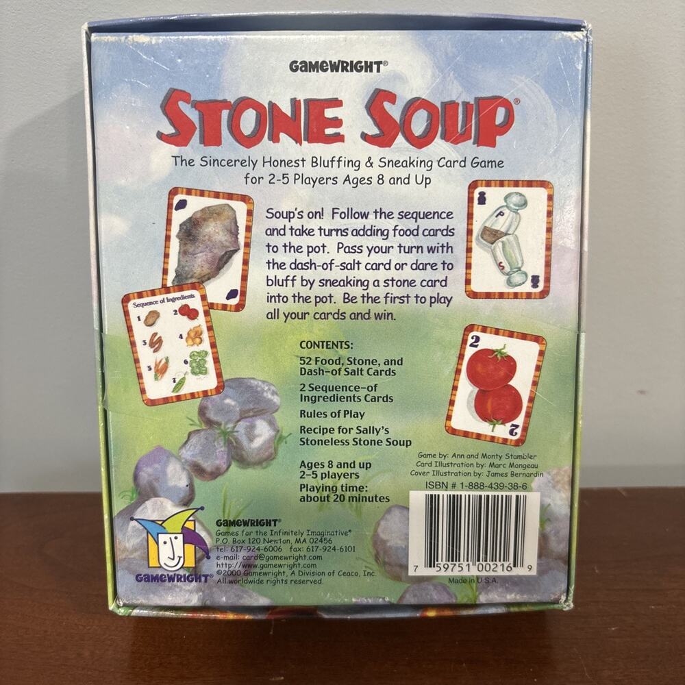 VINTAGE Stone Soup Card Game COMPLETE Gamewright 2000 Parenting Honors Award - Picture 6 of 7